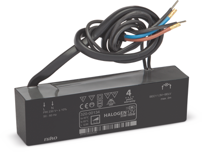 Płaski elektroniczny transformator 105 W z połączeniami kablowymi po s