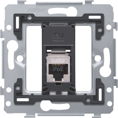 1 RJ45 connection STP Cat. 5E, PoE++ ready, flat model, incl. base 71 