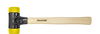 Wiha Młotek z miękkim obuchem Safety średnio twardy/średnio twardy z trzonem z drewna hikory, okrągła końcówka młotka 60, 400 mm (26643)
