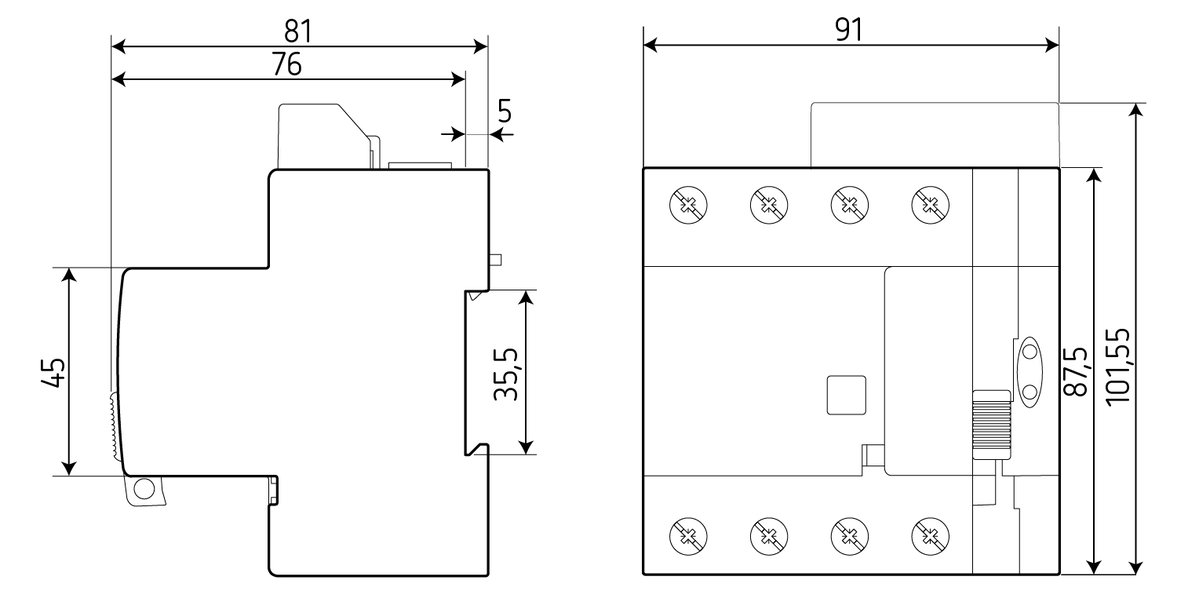 REC4-EV-4P-40-30, Interruptor Diferencial tipo A+6mAdc com religação para VE – Imagem 5 de 5