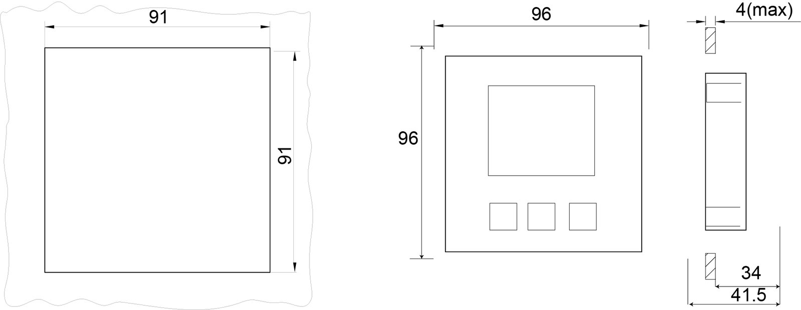 Analisador multímetro painel, 96x96 – Imagem 5 de 5