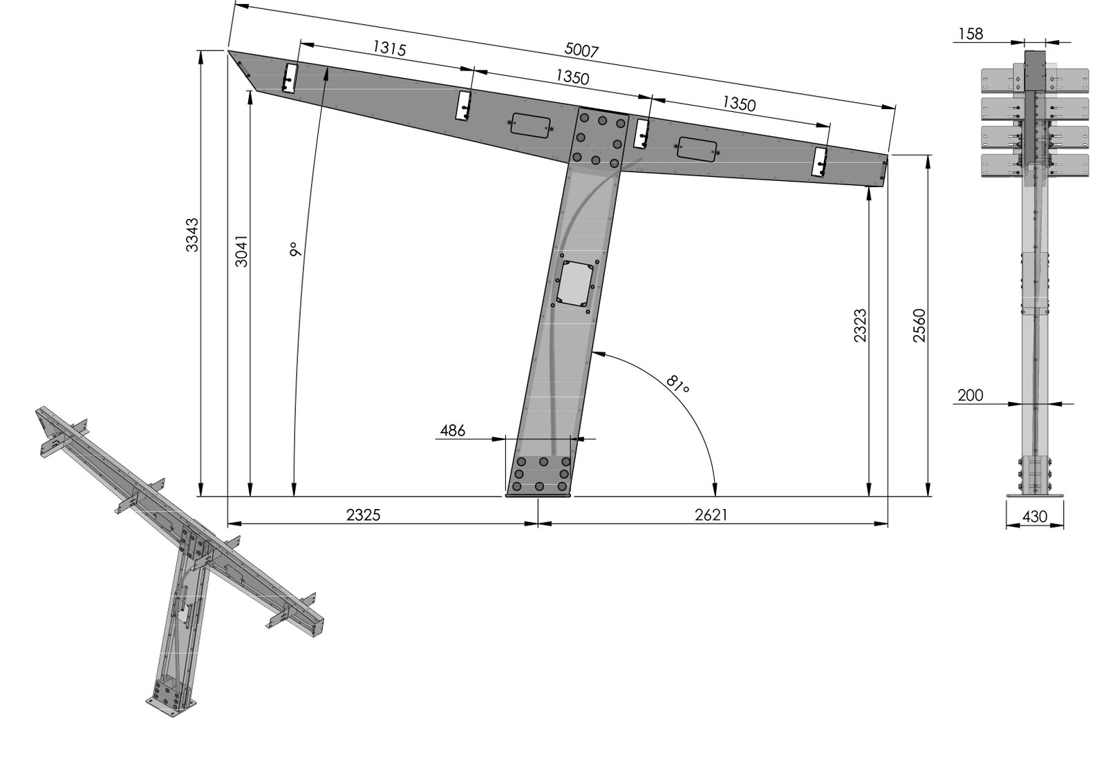 Dossel simples com integração de um ponto RVE na parte lateral do pé – Imagem 2 de 3