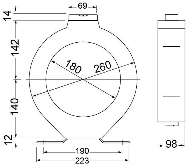 Transformador de proteção, encapsulados em resina, diâmetro interior de 180 mm – Imagem 2 de 2