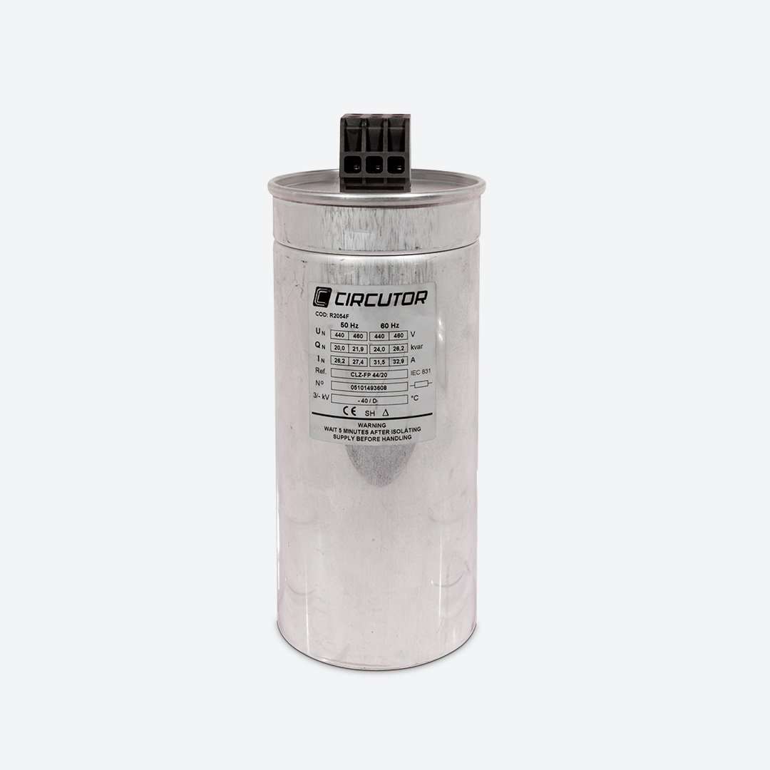 Condensador tubular trifásico