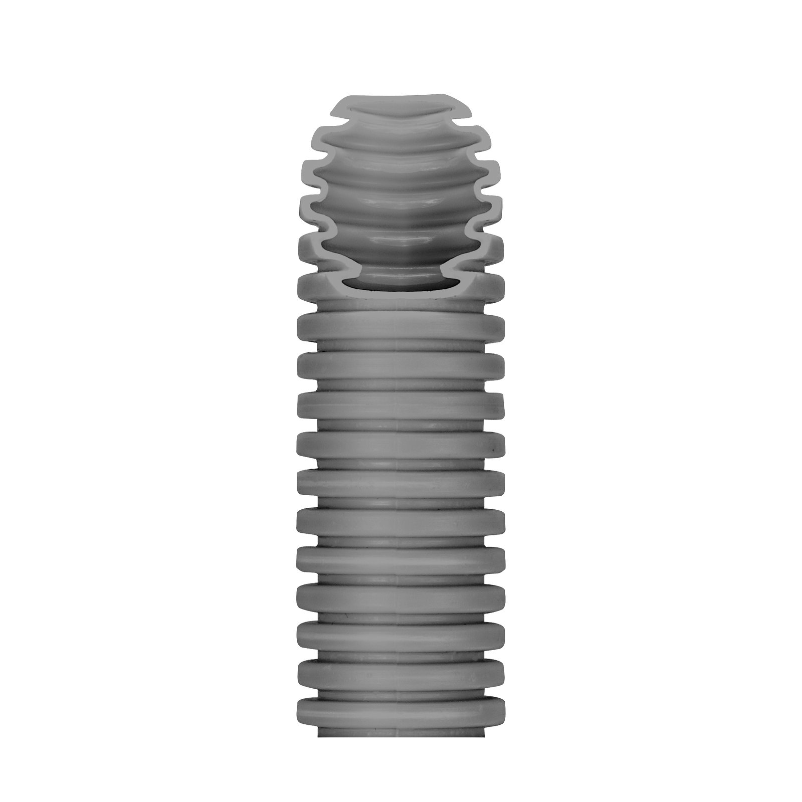 TUBO CORRUGADO MEDIO ICTA AUTOEXTINGUIBLE - Ø 20MM - SIN GUIA PARA CABLES - GRIS OSCURO