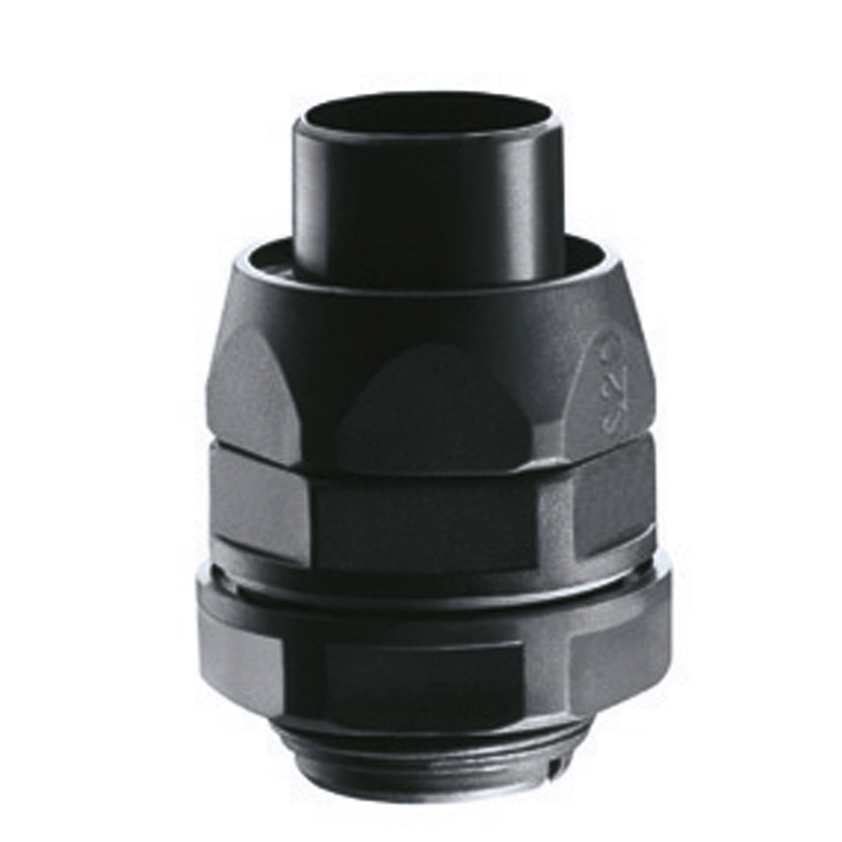 RACOR GIRATORIO RECTO CON PASO PG - RDPG - IP54 - VAINA Ø 25MM - PASO 29 - NEGRO RAL 9005