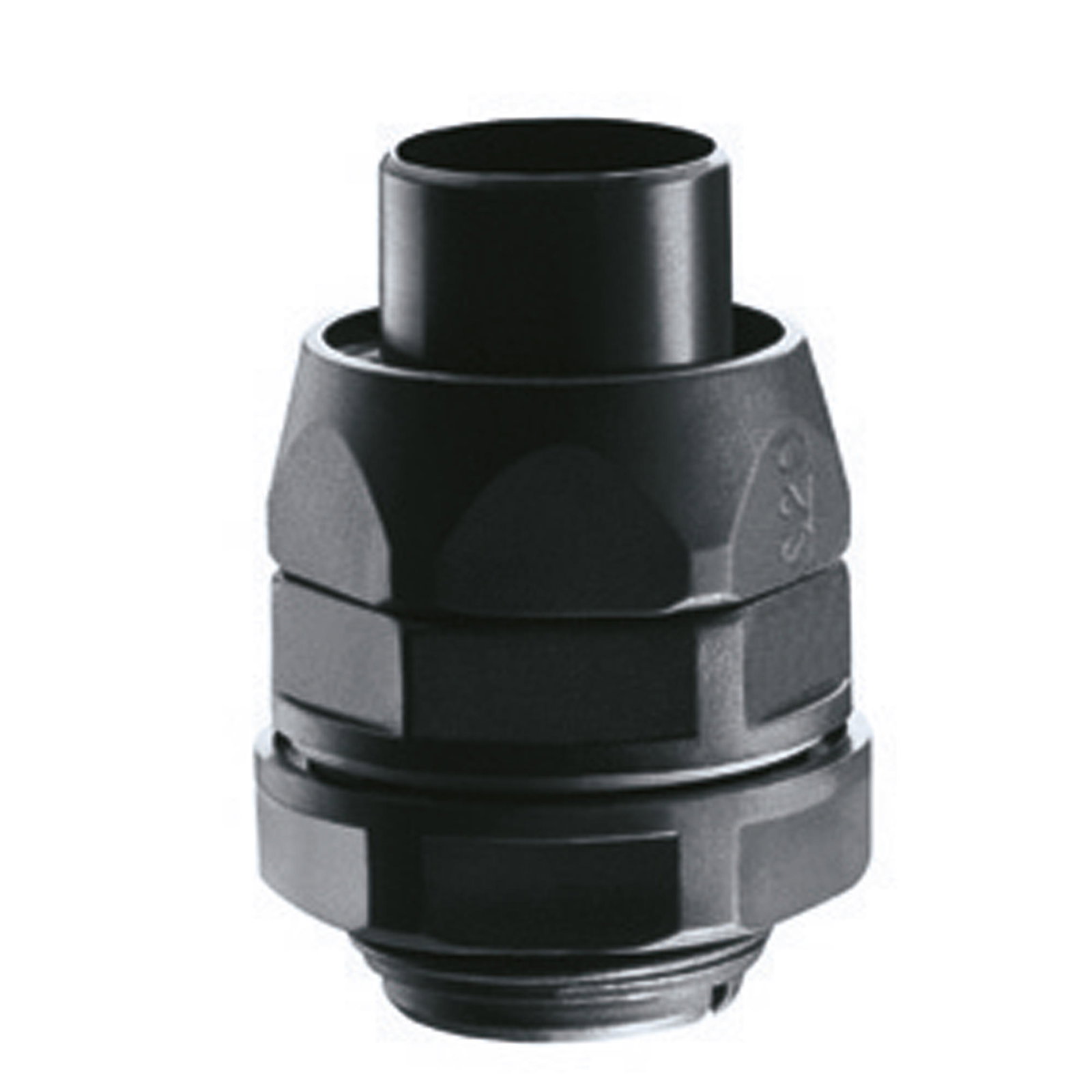 RACOR GIRATORIO RECTO CON PASO PG - RDPG - IP54 - VAINA Ø 25MM - PASO 29 - NEGRO RAL 9005