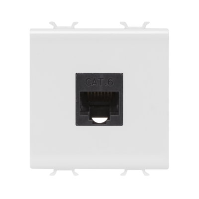 BASE RJ45 - CATEGORÍA 6 - UTP - 2 MÓDULOS - BLANCO BRILLANTE - CHORUSMART