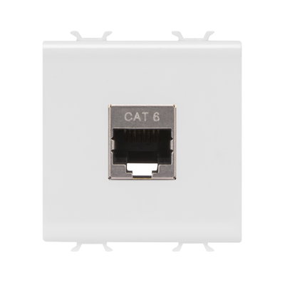 BASE RJ45 - CATEGORÍA 6 - FTP - 2 MÓDULOS - BLANCO BRILLANTE - CHORUSMART