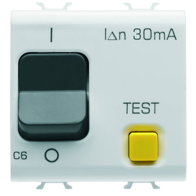 INTERRUPTOR DIFERENCIAL CON PROTECCIÓN MAGNETOTÉRMICA - CURVA C - CLASE A - 1P+N 6A 230Vca 30mA - 2 MÓDULOS - BLANCO BRILLANTE - CHORUSMART