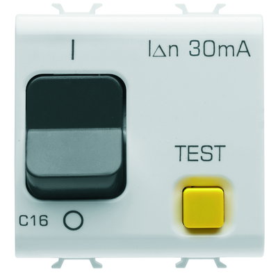 INTERRUPTOR DIFERENCIAL CON PROTECCIÓN MAGNETOTÉRMICA - CURVA C - CLASE A - 1P+N 16A 230Vca 30mA - 2 MÓDULOS - BLANCO BRILLANTE - CHORUSMART