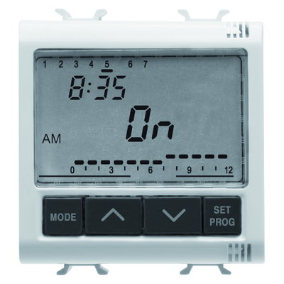 PROGRAMADOR ELETRÓNICO DIARIO/SEMANAL 1 CANAL - 230Vca 50/60Hz - 2 MÓDULOS - BLANCO BRILLANTE - CHORUSMART