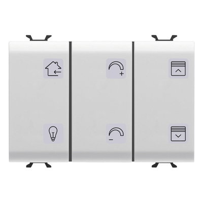 PULSADOR CON SÍMBOLOS INTERCAMBIABLES - KNX - 6 CANALES - 3 MÓDULOS - BLANCO - CHORUSMART
