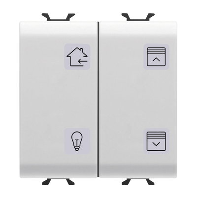 PULSADOR CON SÍMBOLOS INTERCAMBIABLES - KNX - 4 CANALES - 2 MÓDULOS - BLANCO - CHORUSMART
