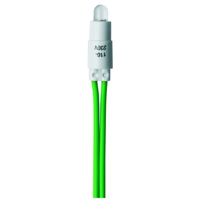 UNIDAD DE SEÑALIZACIÓN DE AMPOLLA CON LÁMPARA DE LED - 230Vca - 0,6W VERDE