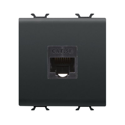 BASE RJ45 - CATEGORÍA 5e - UTP - 2 MÓDULOS - NEGRO SATINADO - CHORUSMART