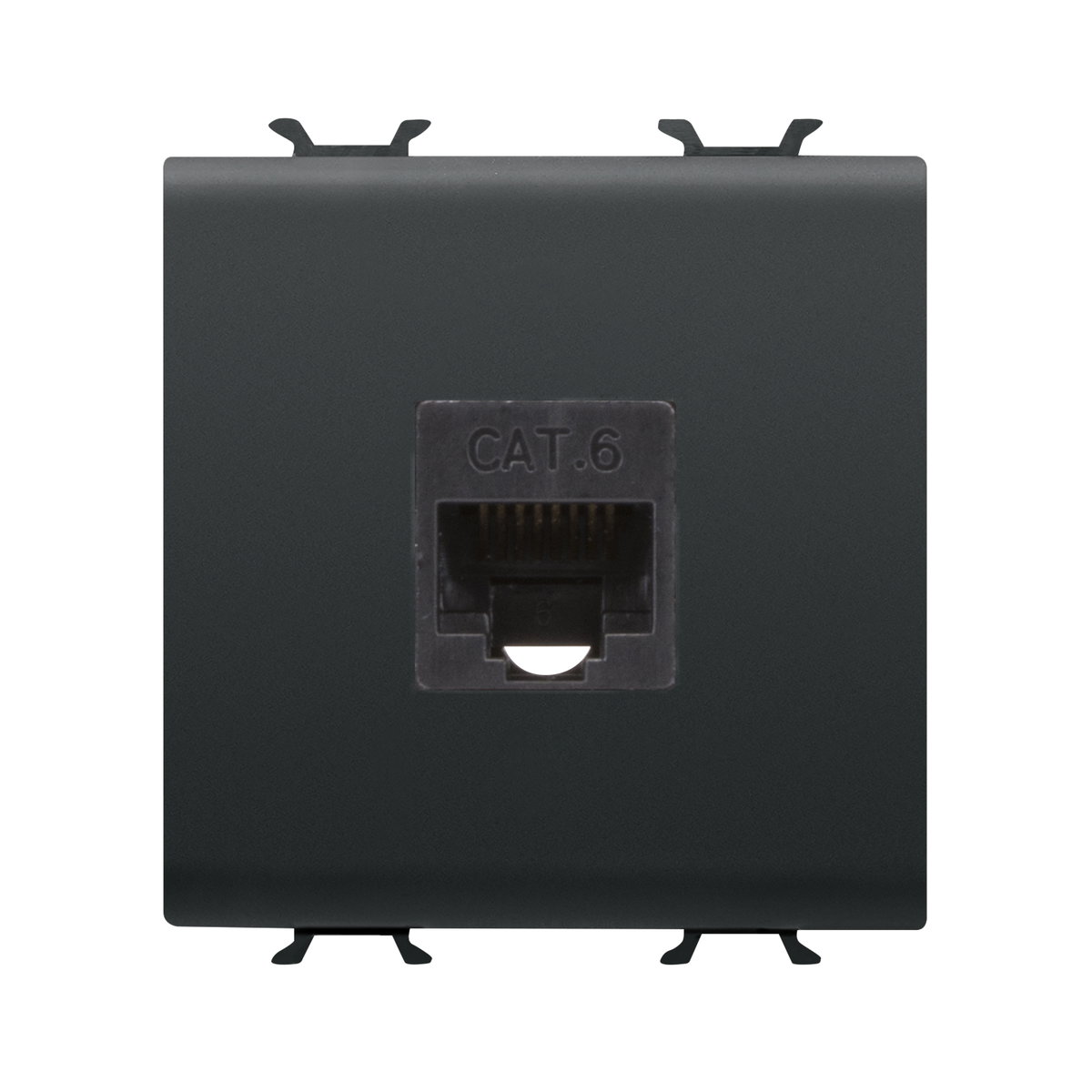 BASE RJ45 - CATEGORÍA 6 - UTP - 2 MÓDULOS - NEGRO SATINADO - CHORUSMART