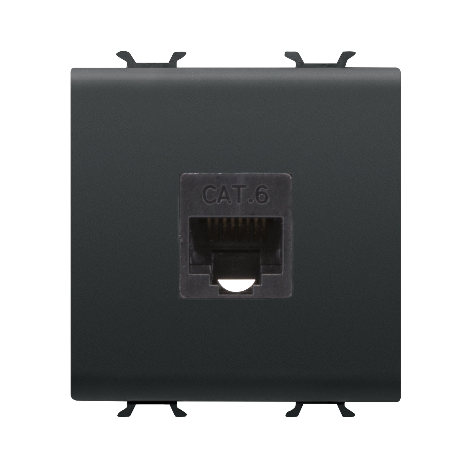 BASE RJ45 - CATEGORÍA 6 - UTP - 2 MÓDULOS - NEGRO SATINADO - CHORUSMART