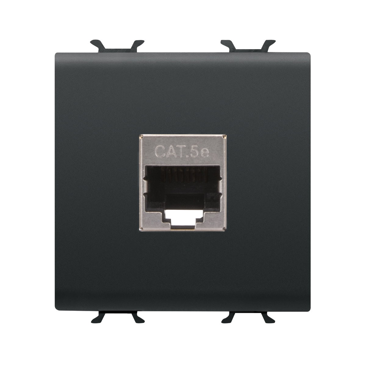 BASE RJ45 - CATEGORÍA 5e - FTP - 2 MÓDULOS - NEGRO SATINADO - CHORUSMART