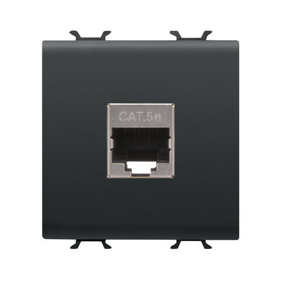 BASE RJ45 - CATEGORÍA 5e - FTP - 2 MÓDULOS - NEGRO SATINADO - CHORUSMART
