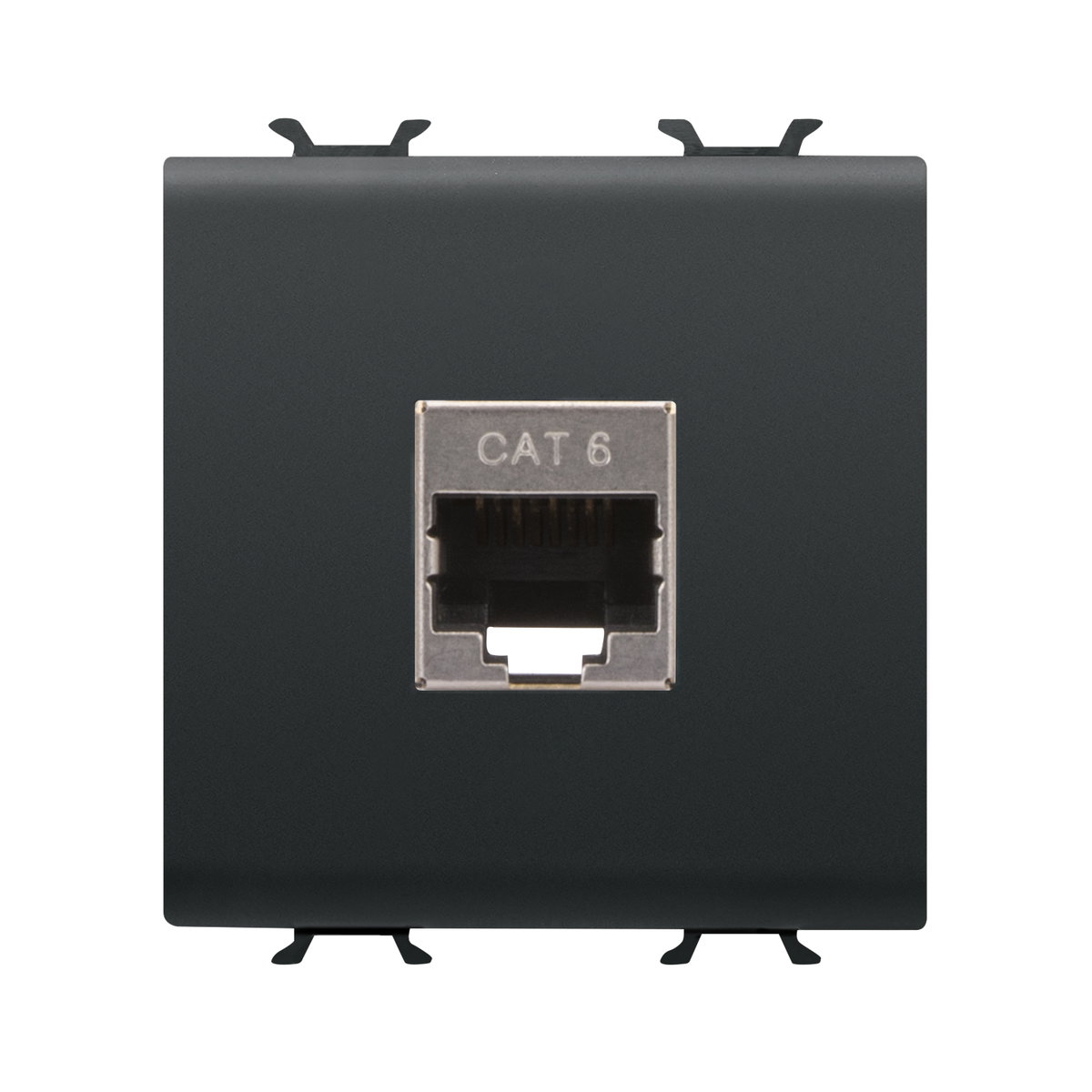 BASE RJ45 - CATEGORÍA 6 - FTP - 2 MÓDULOS - NEGRO SATINADO - CHORUSMART