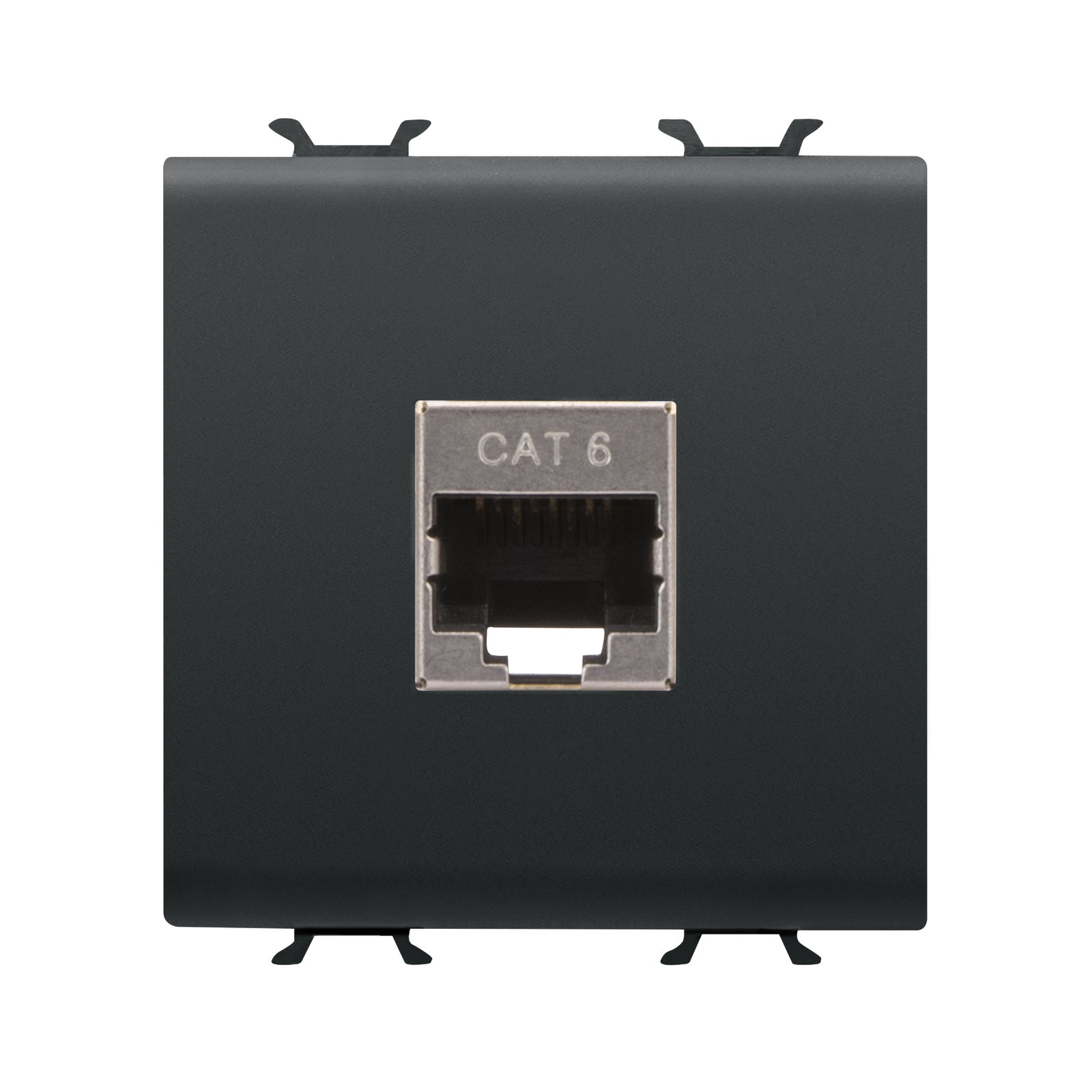 BASE RJ45 - CATEGORÍA 6 - FTP - 2 MÓDULOS - NEGRO SATINADO - CHORUSMART