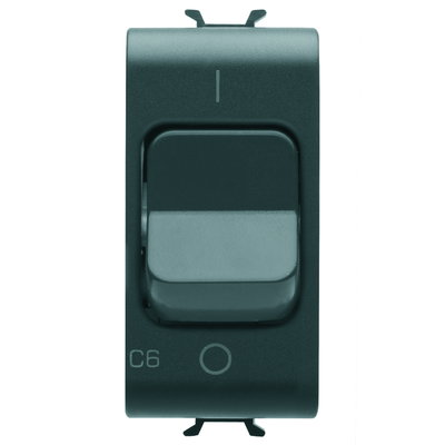 INTERRUPTOR AUTOMÁTICO MINIATURA - CURVA C - 1P+N 6A 230Vca - 1 MÓDULO - NEGRO SATINADO - CHORUSMART