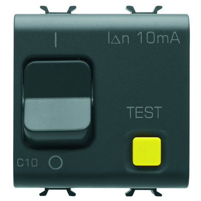 INTERRUPTOR DIFERENCIAL CON PROTECCIÓN MAGNETOTÉRMICA - CURVA C - CLASE A - 1P+N 10A 230Vca 10mA - 2 MÓDULOS - NEGRO SATINADO - CHORUSMART