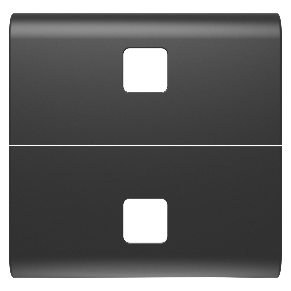 TECLA INTERCAMBIABLE PARA MANDOS AXIALES - A COMPLETAR CON 2 LENTES - 2 MÓDULOS - SATINADO NEGRO - CHORUSMART