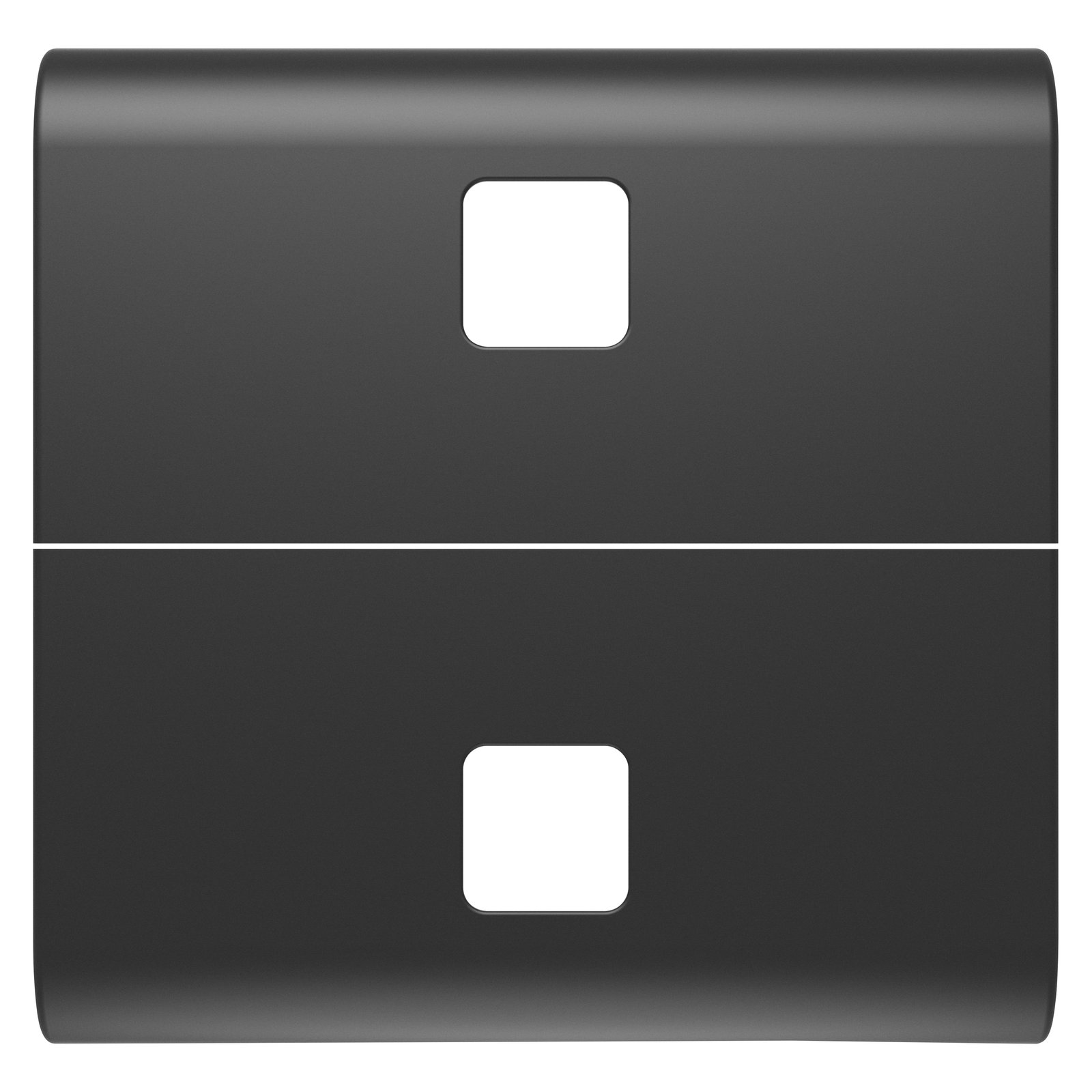 TECLA INTERCAMBIABLE PARA MANDOS AXIALES - A COMPLETAR CON 2 LENTES - 2 MÓDULOS - SATINADO NEGRO - CHORUSMART