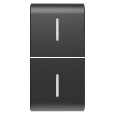 TECLA INTERCAMBIABLE PARA MANDOS AXIALES - CON 2 DIFUSORES - 1 MÓDULO - NEGRO SATINADO - CHORUSMART
