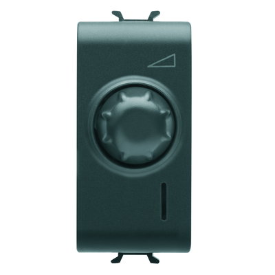 REGULADOR ROTATIVO ELECTRÓNICO - DESVIADOR - 230Vca 50/60Hz - RESISTIVO 100-500W / INDUCTIVO 100-500VA - 1 MÓDULO - NEGRO SATINADO - CHORUSMART