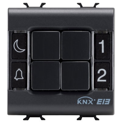 PULSADOR - KNX - 4 CANALES - 2 MÓDULOS - NEGRO - CHORUSMART
