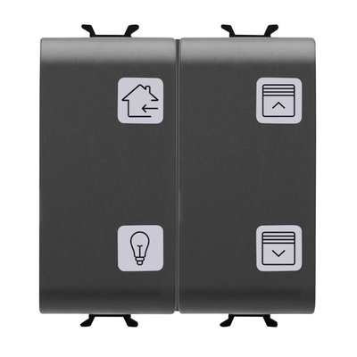 PULSADOR CON SÍMBOLOS INTERCAMBIABLES - KNX - 4 CANALES - 2 MÓDULOS - NEGRO - CHORUSMART