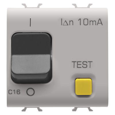 INTERRUPTOR MAGNETOTÉRMICO DIFERENCIAL - CURVA C - CLASE A - 1P+N 16A 230Vac 10mA - 2 MÓDULOS - BEIGE NATURAL SATINADO - CHORUSMART