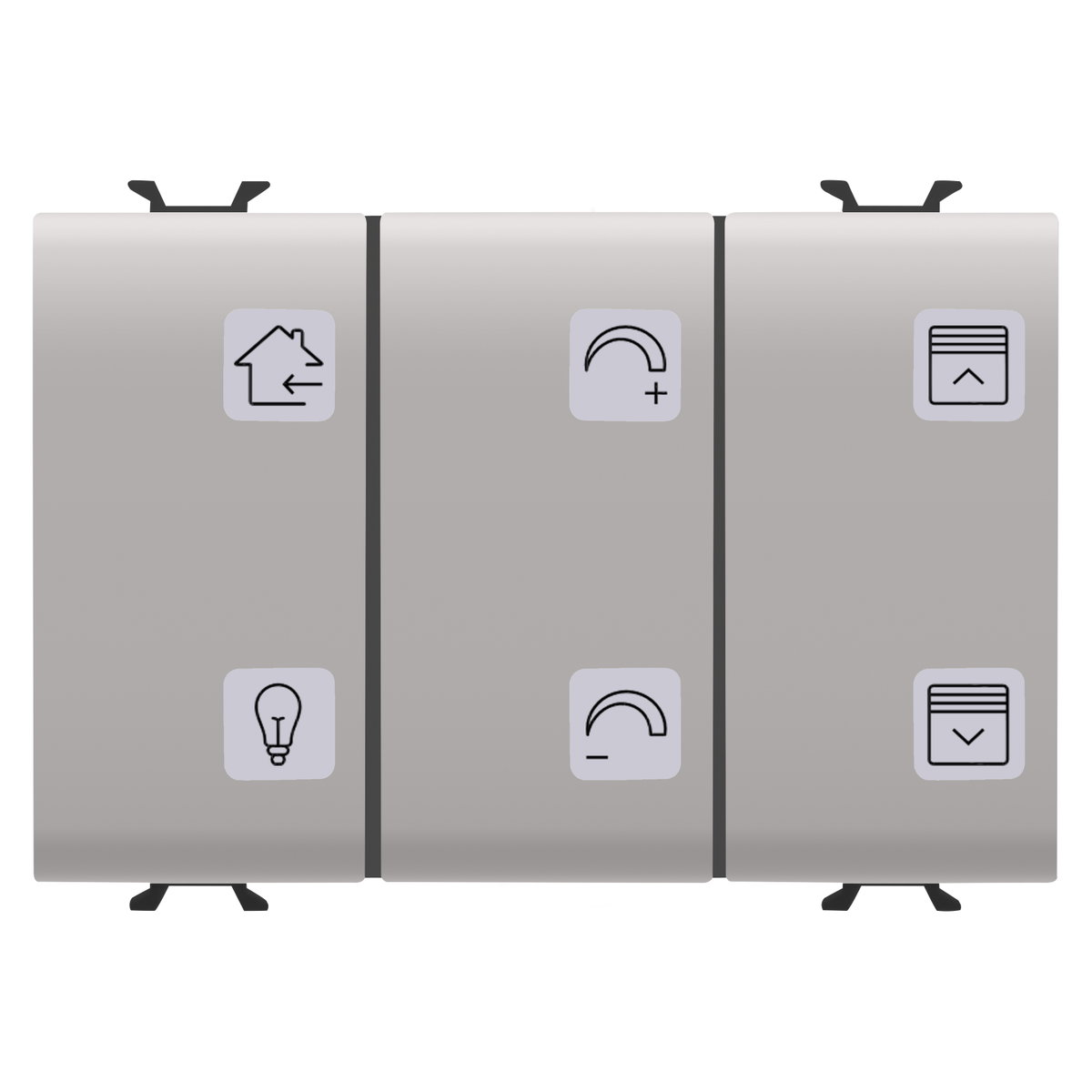 PANEL PULSADOR CON SÍMBOLOS INTERCAMBIABLES - CON ACTUADOR ON/OFF - KNX - 6+1 CANALES - 3 MÓDULOS - BEIGE NATURAL SATINADO - CHORUSMART