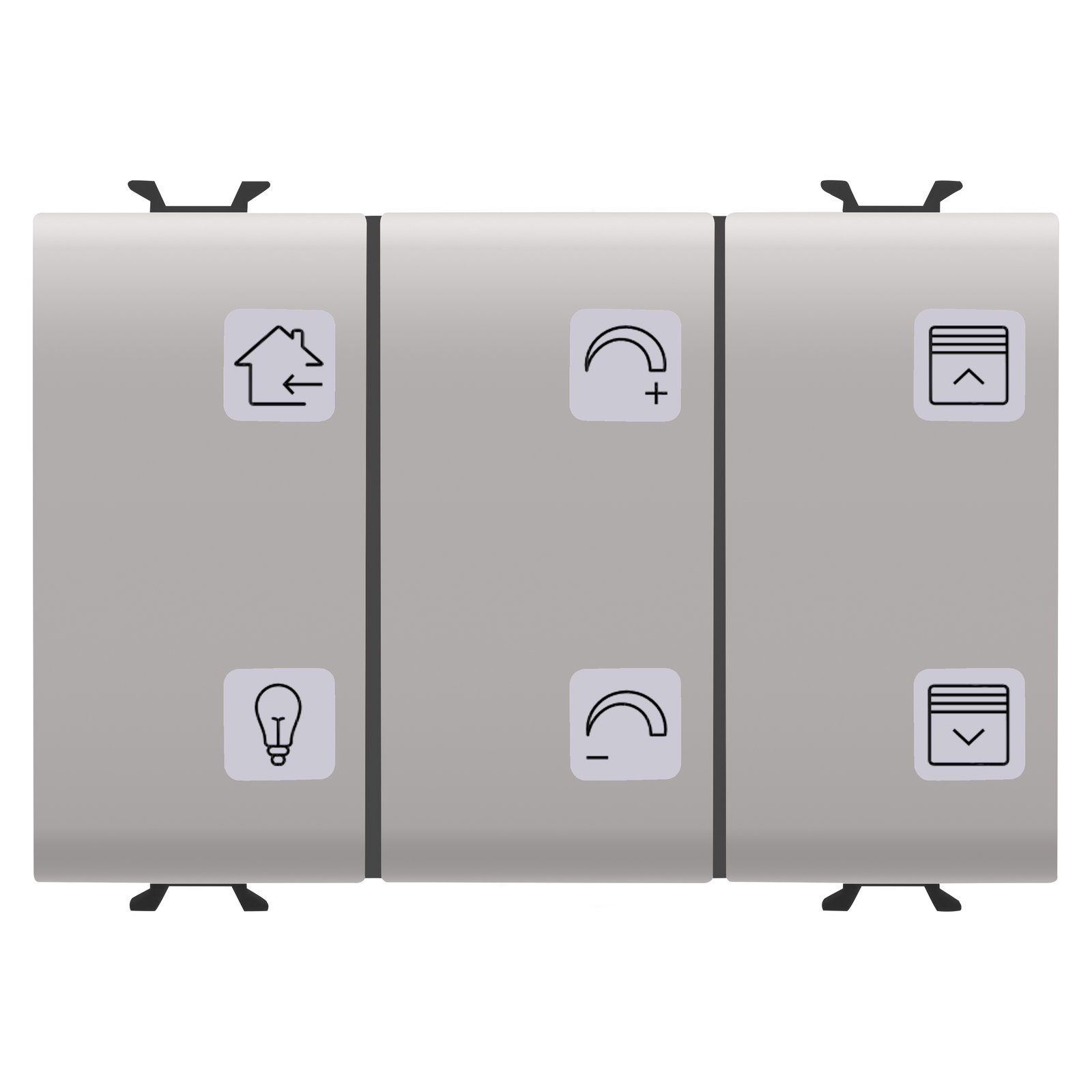 PANEL PULSADOR CON SÍMBOLOS INTERCAMBIABLES - CON ACTUADOR ON/OFF - KNX - 6+1 CANALES - 3 MÓDULOS - BEIGE NATURAL SATINADO - CHORUSMART