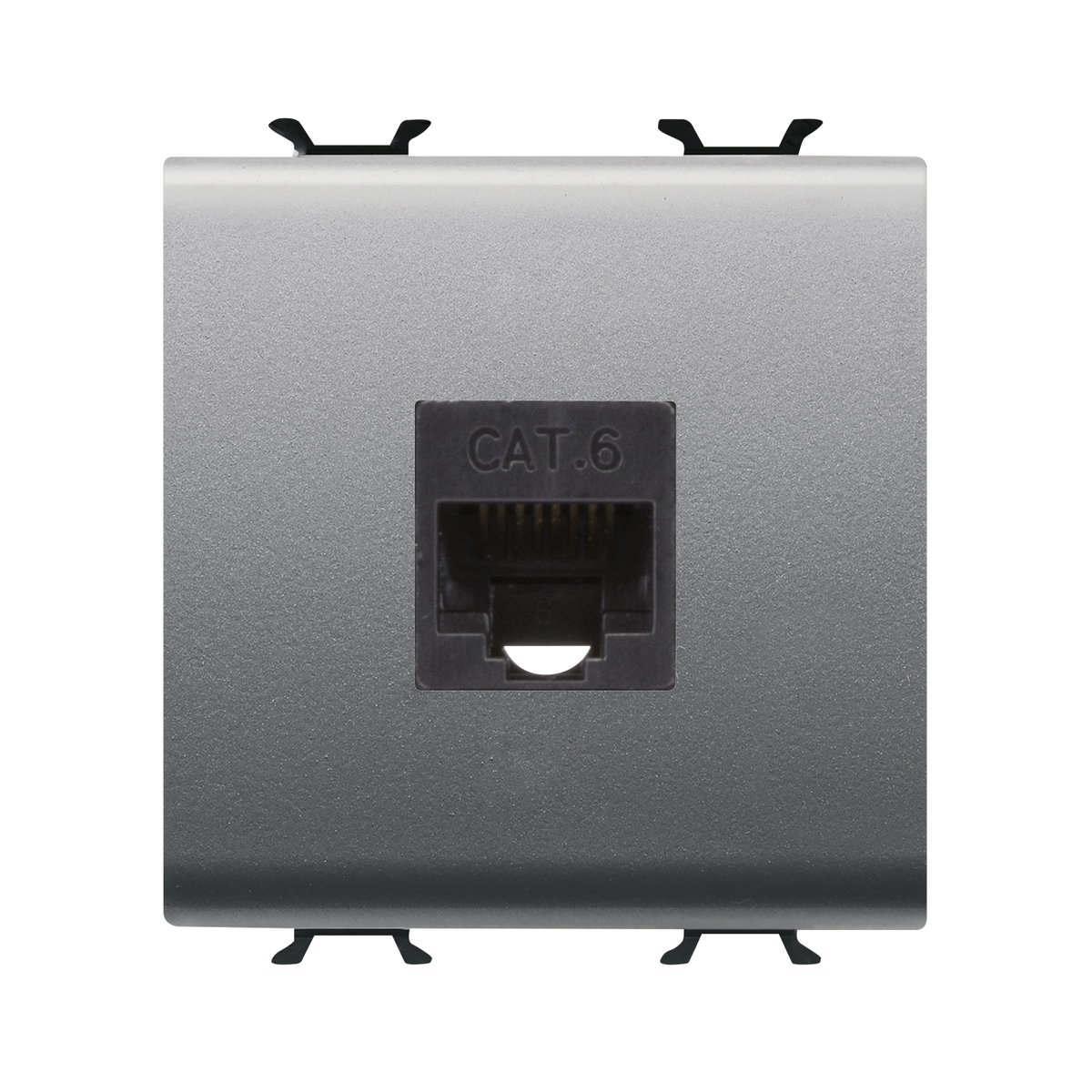 BASE RJ45 - CATEGORÍA 6 - UTP - 2 MÓDULOS - TITANIO - CHORUSMART