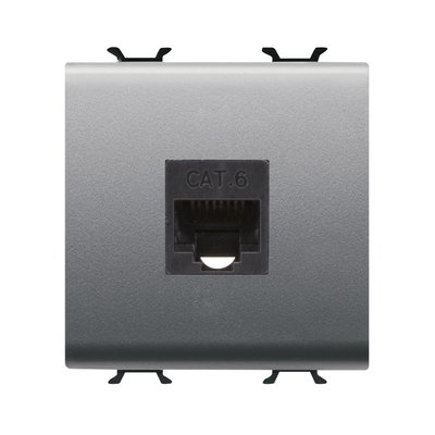 BASE RJ45 - CATEGORÍA 6 - UTP - 2 MÓDULOS - TITANIO - CHORUSMART