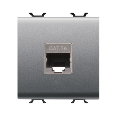 BASE RJ45 - CATEGORÍA 5e - FTP - 2 MÓDULOS - TITANIO - CHORUSMART