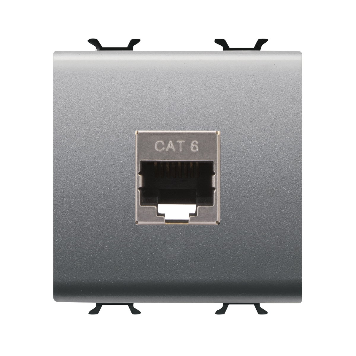 BASE RJ45 - CATEGORÍA 6 - FTP - 2 MÓDULOS - TITANIO - CHORUSMART