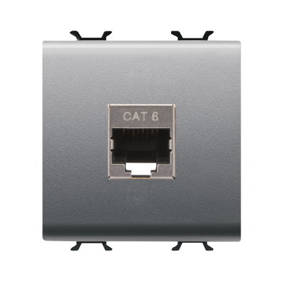 BASE RJ45 - CATEGORÍA 6 - FTP - 2 MÓDULOS - TITANIO - CHORUSMART