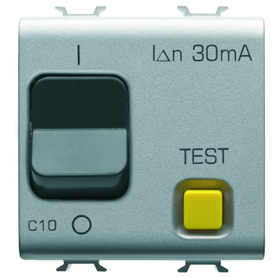 INTERRUPTOR DIFERENCIAL CON PROTECCIÓN MAGNETOTÉRMICA - CURVA C - CLASE A - 1P+N 10A 230Vca 30mA - 2 MÓDULOS - TITANIO - CHORUSMART