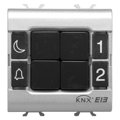 PULSADOR - KNX - 4 CANALES - 2 MÓDULOS - TITANIO - CHORUSMART