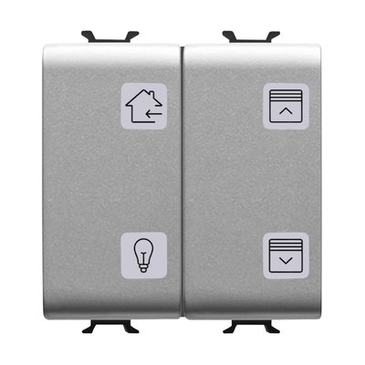 PULSADOR CON SÍMBOLOS INTERCAMBIABLES - KNX - 4 CANALES - 2 MÓDULOS - TITANIO - CHORUSMART