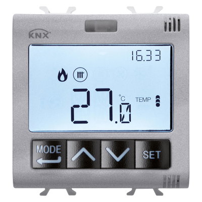 TERMOSTATO CON GESTIÓN HUMEDAD - KNX - 2 MÓDULOS - TITANIO - CHORUSMART
