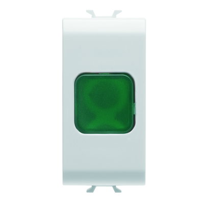 INDICADOR LUMINOSO SIMPLE - VERDE - 1 MÓDULO - BLANCO SATINADO - CHORUSMART
