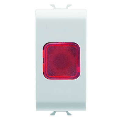 INDICADOR LUMINOSO SIMPLE - ROJO - 1 MÓDULO - BLANCO SATINADO - CHORUSMART