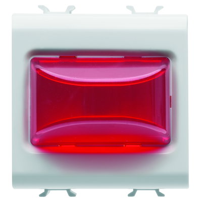 TESTIGO SALIENTE - 12Vca/cc / 230Vca 50/60Hz - ROJO - 2 MÓDULOS - BLANCO SATINADO - CHORUSMART