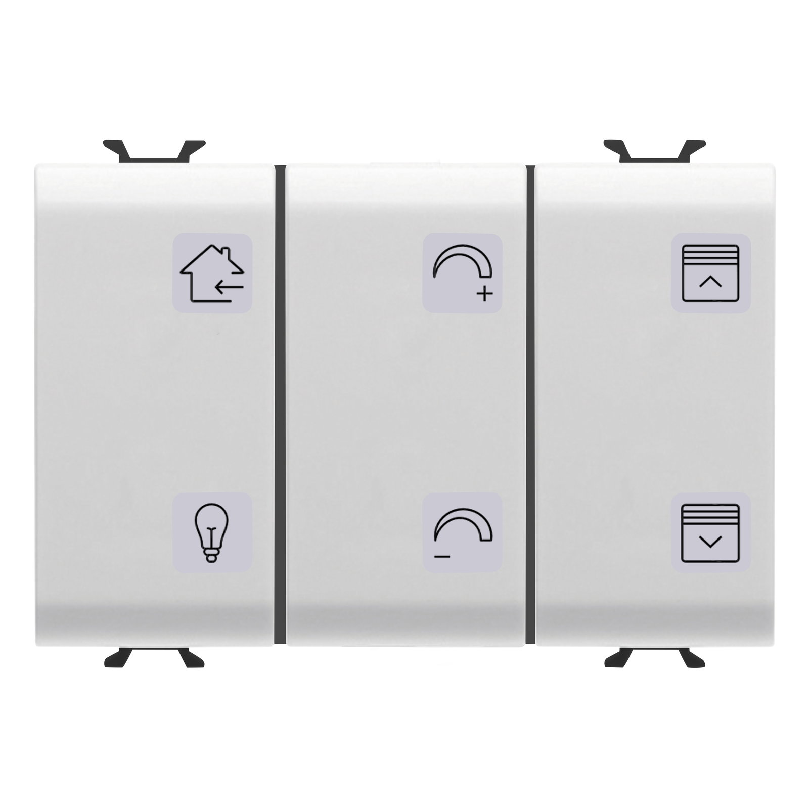 PANEL PULSADOR CON SÍMBOLOS INTERCAMBIABLES - KNX - 6 CANALES - 3 MÓDULOS - BLANCO SATINADO - CHORUSMART